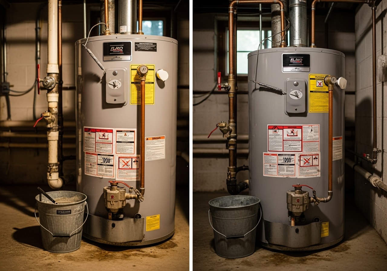 Gas water heater maintenance and sediment flush, Knoxville
